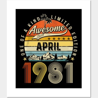 Awesome Since April 1981 Vintage 42nd Birthday Posters and Art